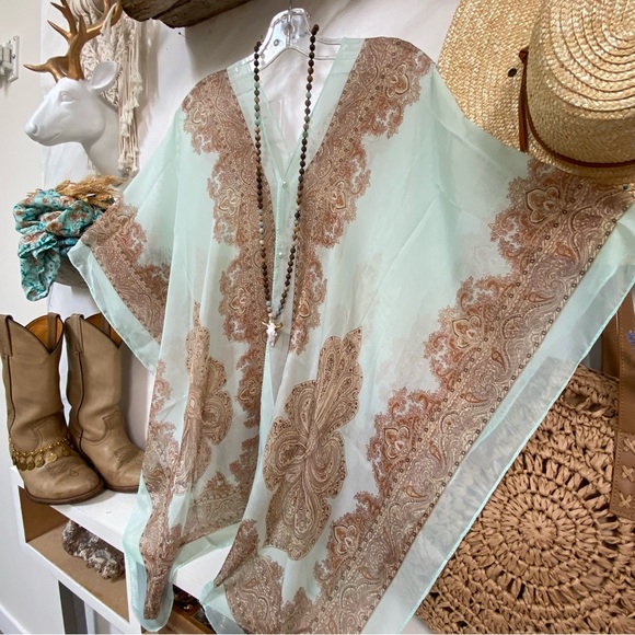Breezy Gypsy/hippy boho CAFTAN/Cape/poncho bikini cover sheer & multifunctional - Picture 8 of 15